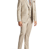 Lazio 112 Beige Wool Stretch Suit Jacket