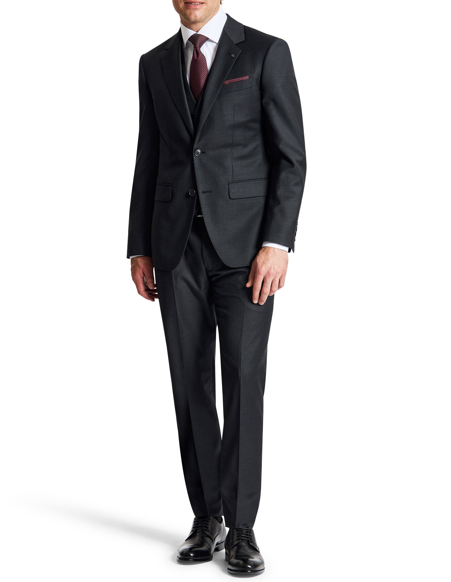 Edward 106 Charcoal Australian Merino Wool Suit Trouser