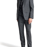 Edward 107 Charcoal Check Wool Stretch Suit Trouser