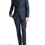 Edward 107 Blue Check Wool Stretch Suit Trouser