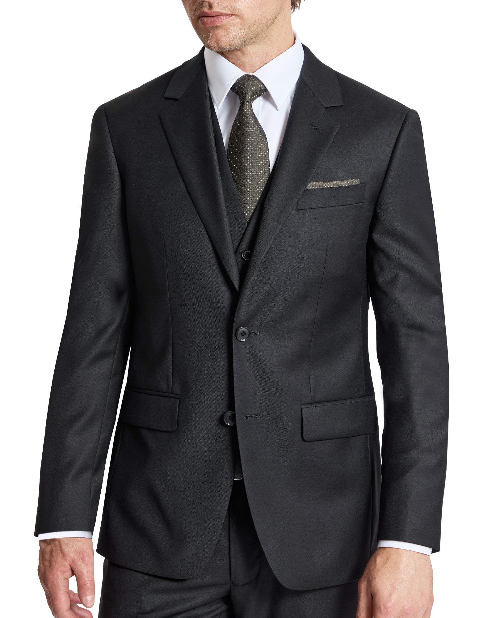 Ryan 106 Black Australian Merino Wool Waistcoat