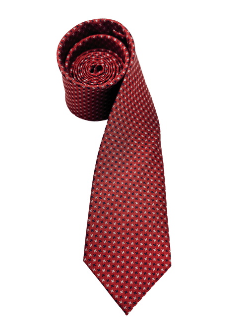 Red Star Tile Print Silk Tie