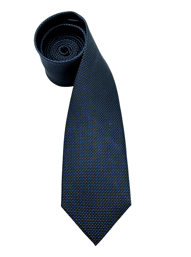 Navy Brown Woven Silk Tie