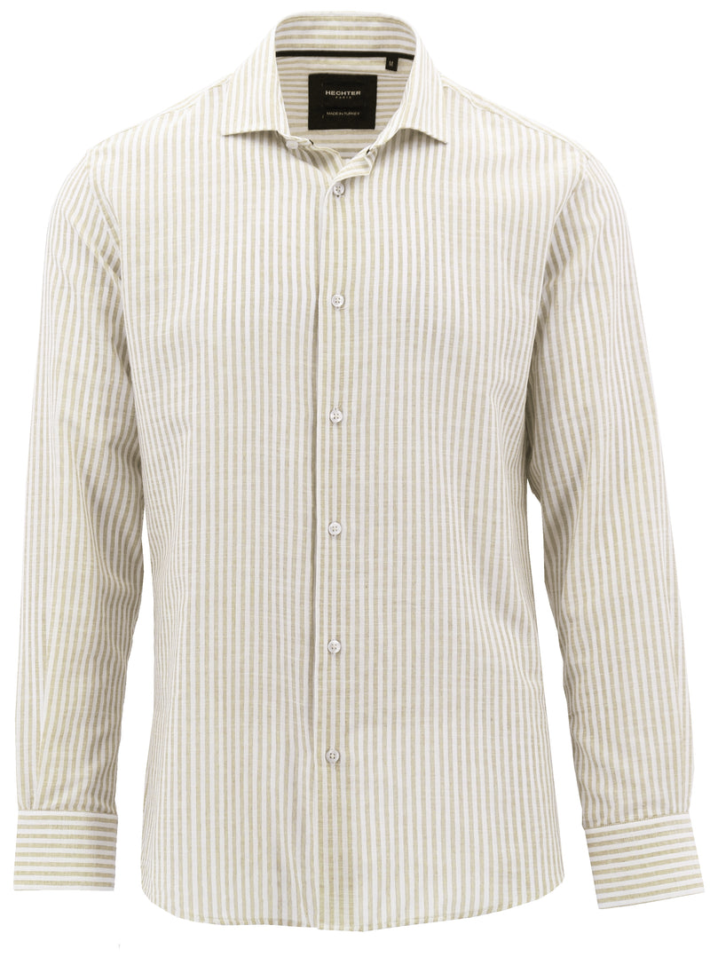 Sel Beige Striped Linen Shirt