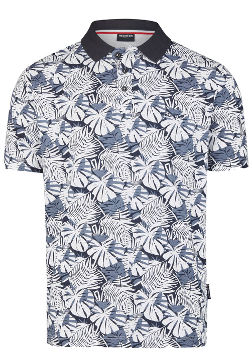 Blue Leaf Printed Polo