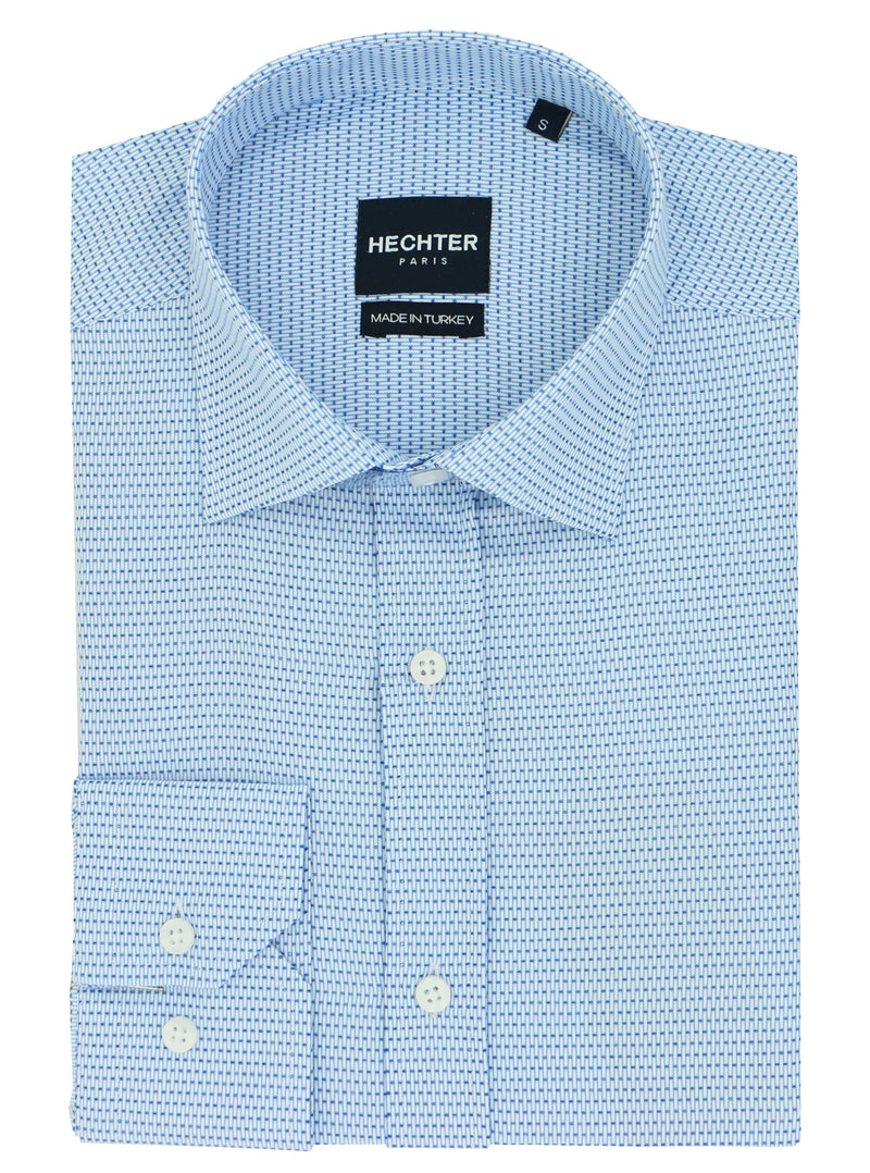 Jacque Business Blue Brick Printed Shirt