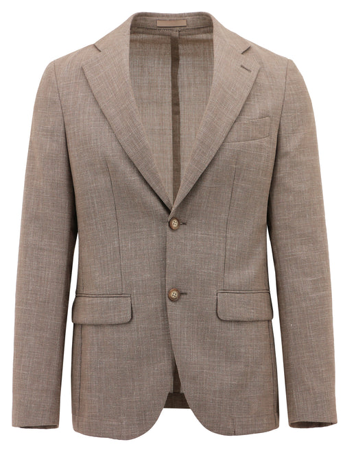 Prato Brown Wool Blend Sports Jacket