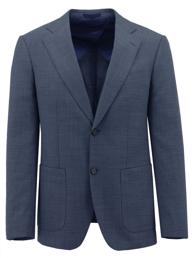 Genoa Blue Wool Blend Sports Jacket