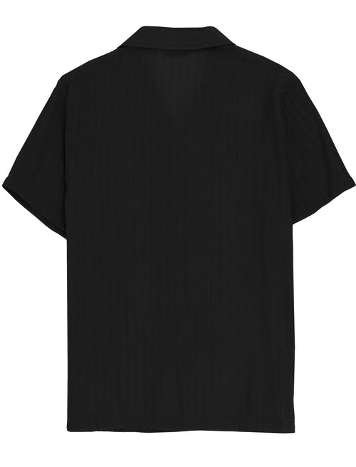 Capricorn Black Textured Summer Shirt