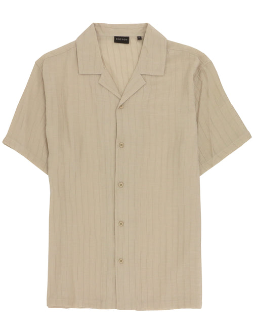 Capricorn Beige Textured Summer Shirt