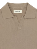 Camel Open Neck Knit Polo