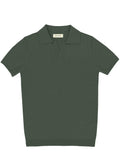 Olive Open Neck Knit Polo