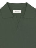 Olive Open Neck Knit Polo