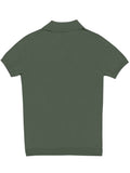 Olive Open Neck Knit Polo