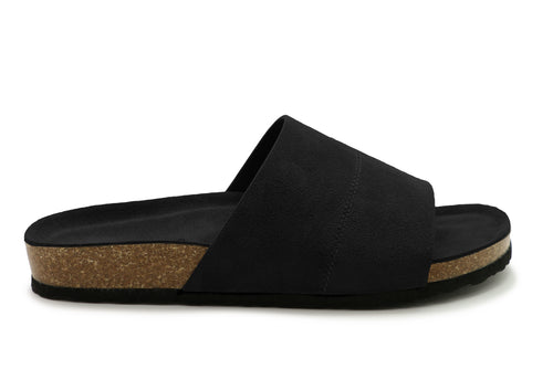Malaga Black Suede Slides