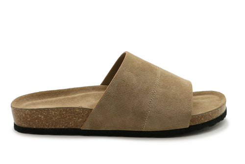 Malaga Camel Suede Slides