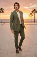 Monza Blake Olive Double Breasted Suit