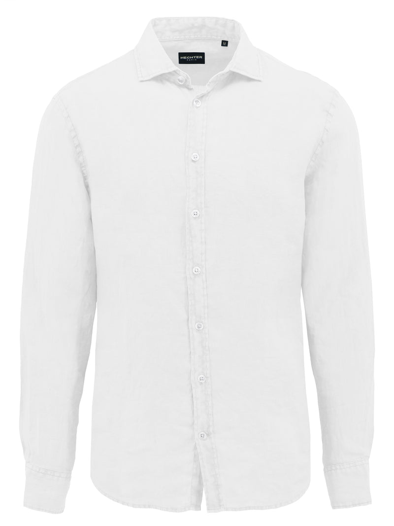 Sel White Linen Blend Summer Shirt