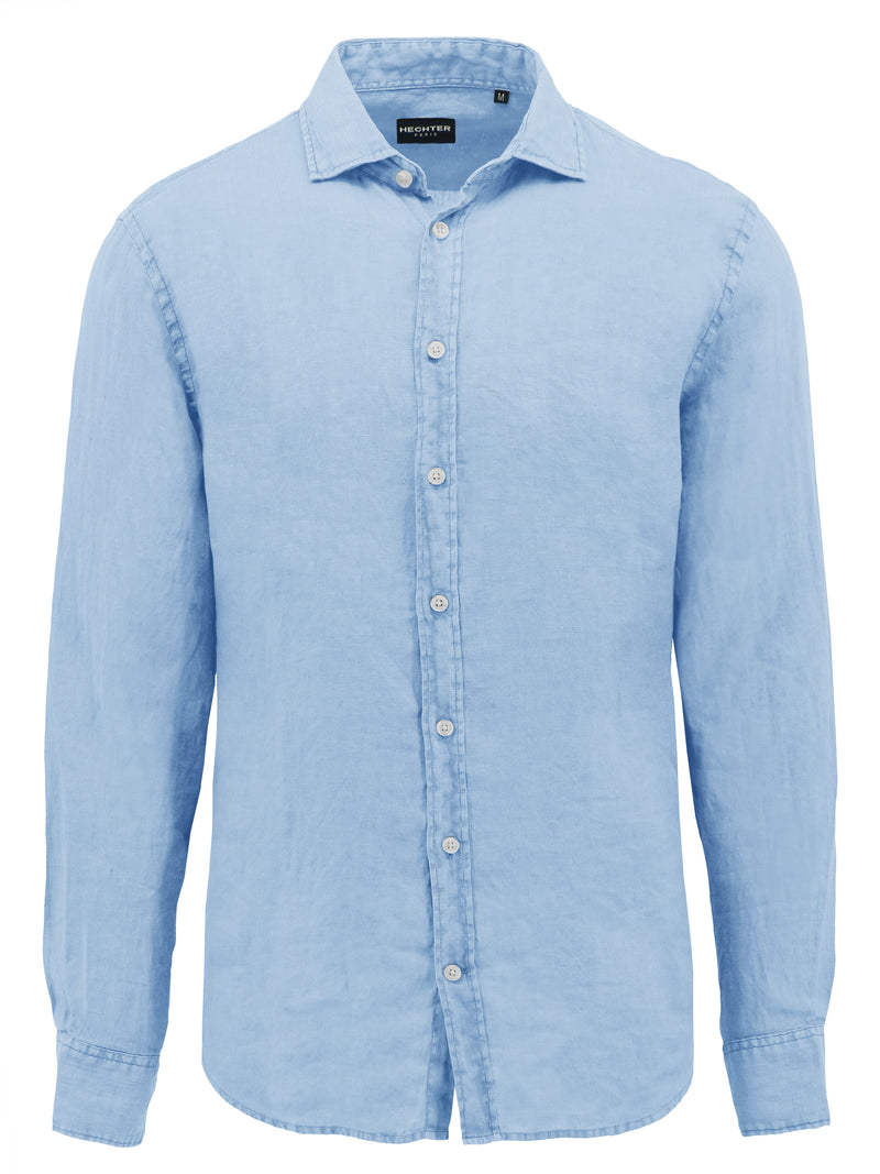 Sel Blue Linen Blend Summer Shirt