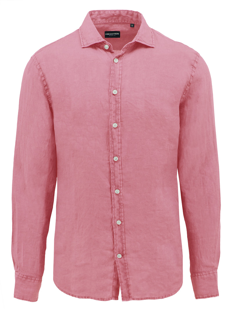 Sel Pink Linen Blend Summer Shirt