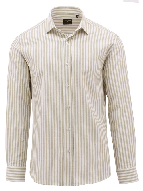 Sel Beige Striped Casual Shirt