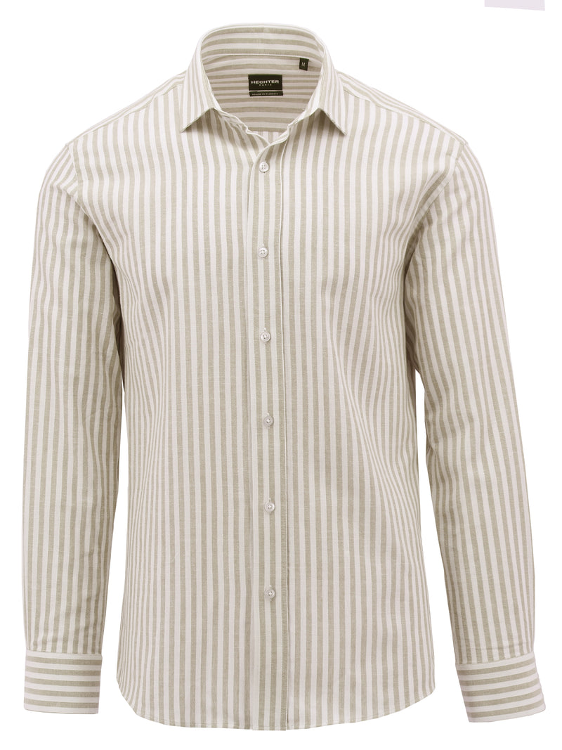 Sel Beige Striped Casual Shirt