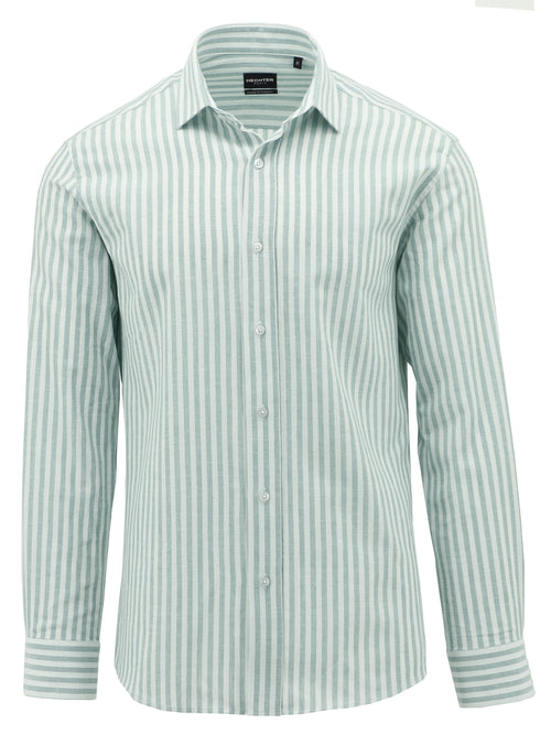 Sel Green Striped Casual Shirt