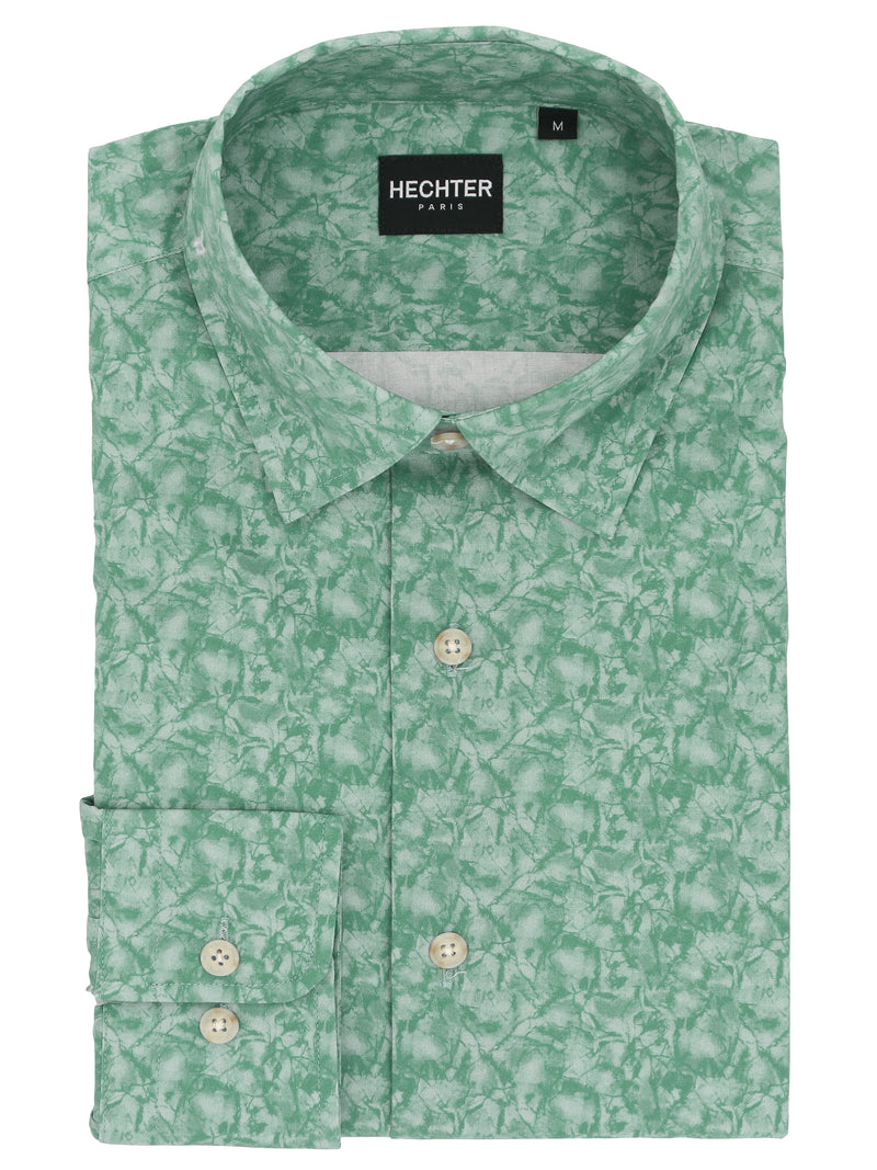 Liberty Casual Green Leaf Print Shirt