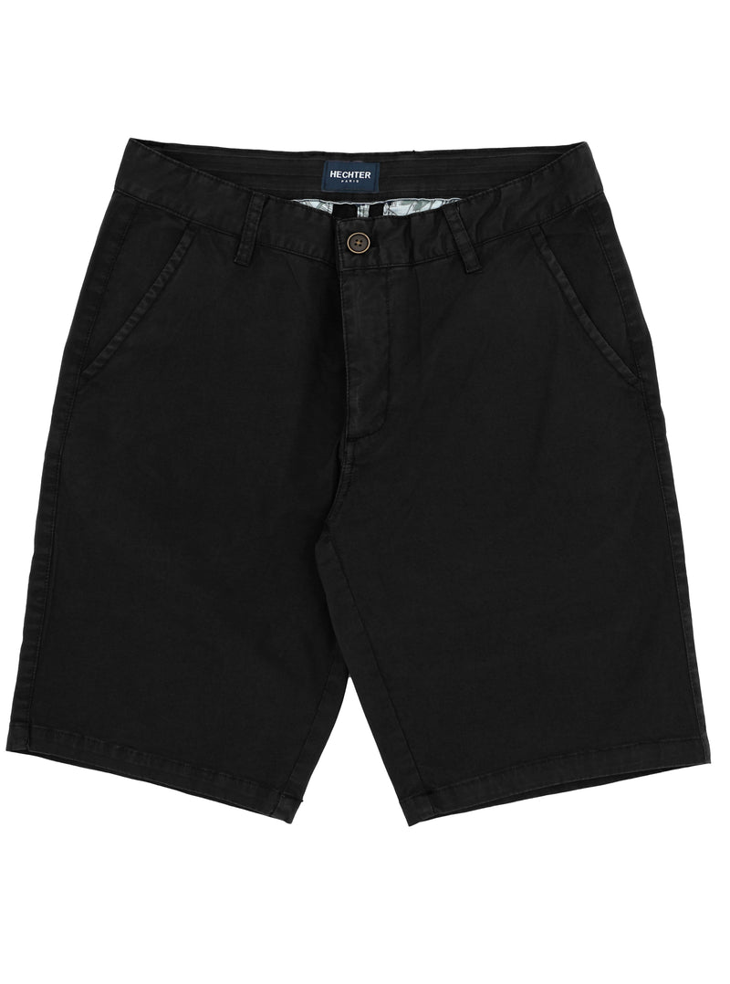 Lucas Black Cotton Blend Shorts