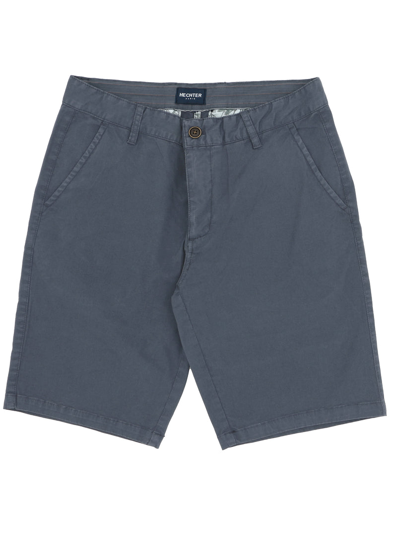 Lucas Blue Grey Cotton Blend Shorts