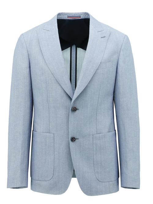 Cannes Blue Wool Blend Sports Jacket