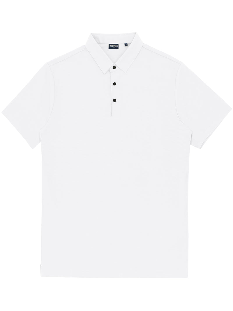 White Stretch Polo