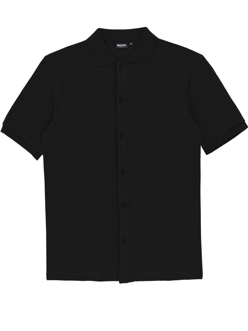 Sheen Black Knit Shirt