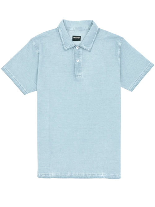 Light Blue Washed Effect Polo