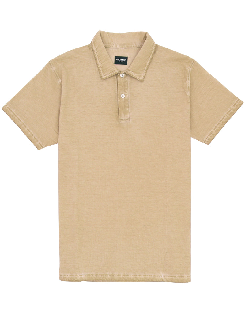 Beige Washed Effect Polo