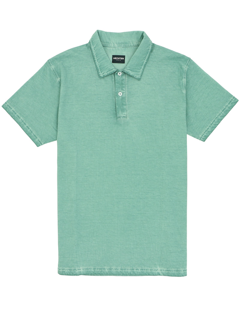 Green Washed Effect Polo