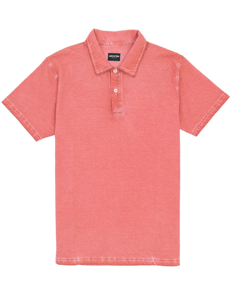 Salmon Washed Effect Polo
