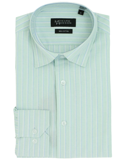 Liberty Casual Green Striped Summer Shirt