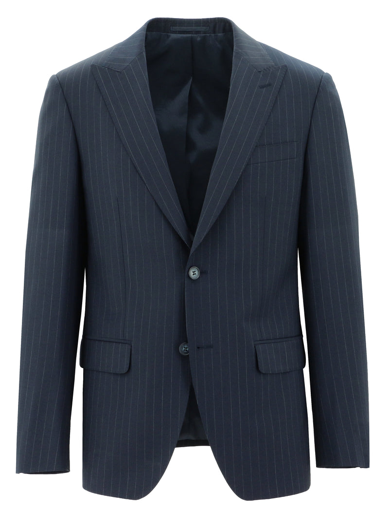 Cannes Blake Navy Pinstripe Wool Stretch Suit