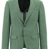Prato Green Wool Linen Blend Sports Jacket