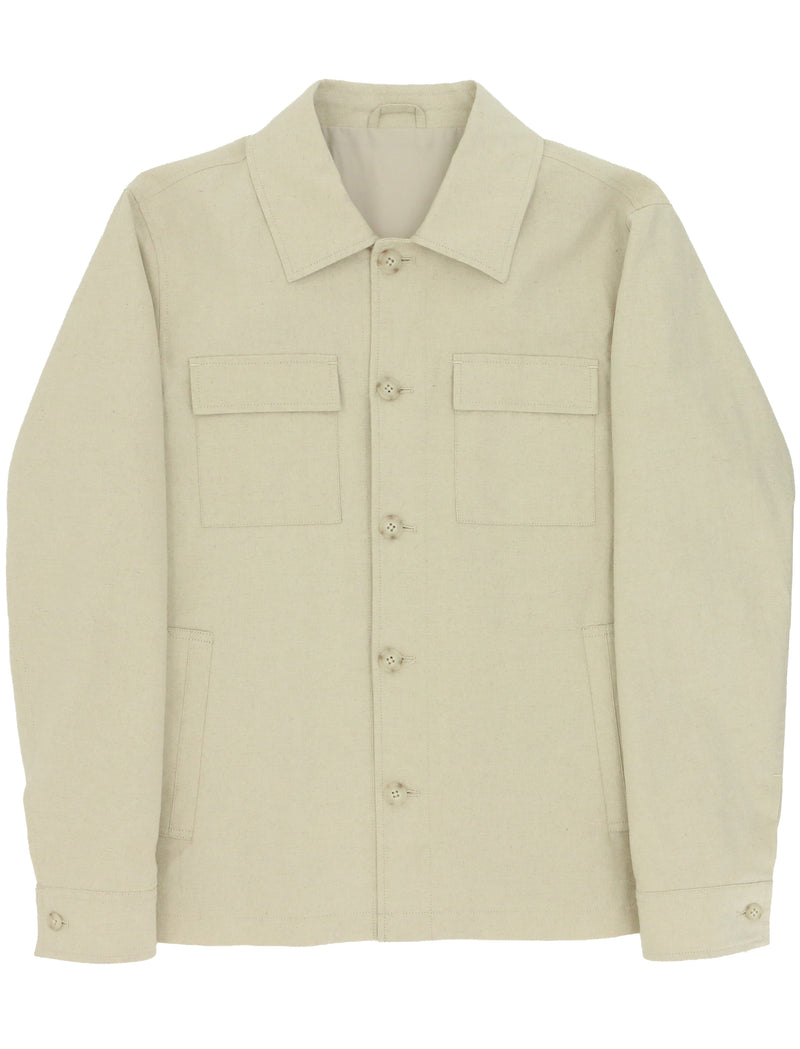 Chase Sand Linen Cotton Shacket