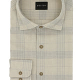 Jacque Beige Check Cotton Linen Casual Shirt