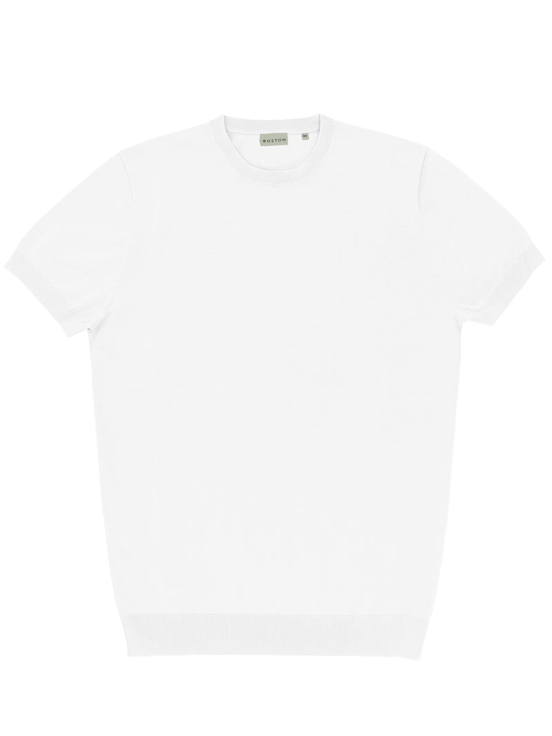 Eden White Cotton Knit Tee