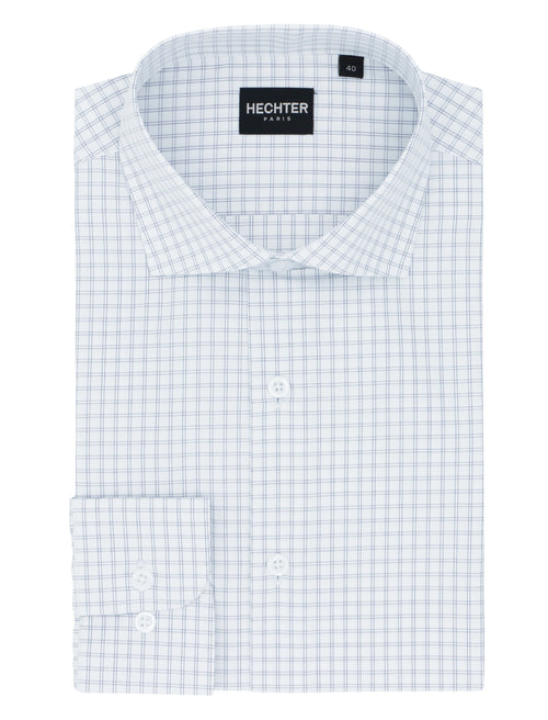 Jacque Blue Fine Check Cotton Business Shirt