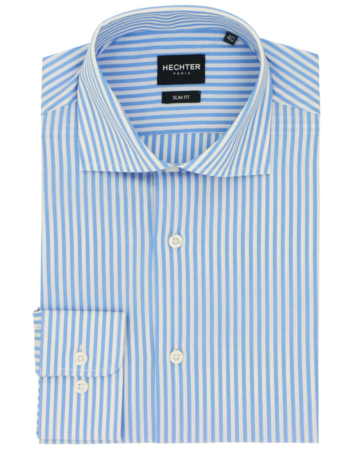 Jacque Blue Striped Cotton Business Shirt