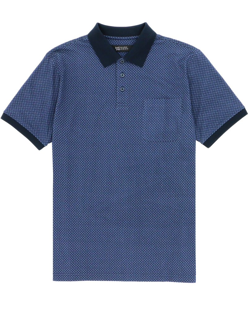 Blue Cotton Pocket Polo