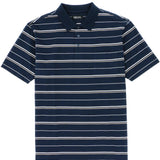 Navy Striped Cotton Polo