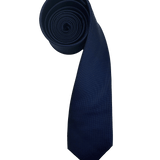 French Navy Textured Silk Tie