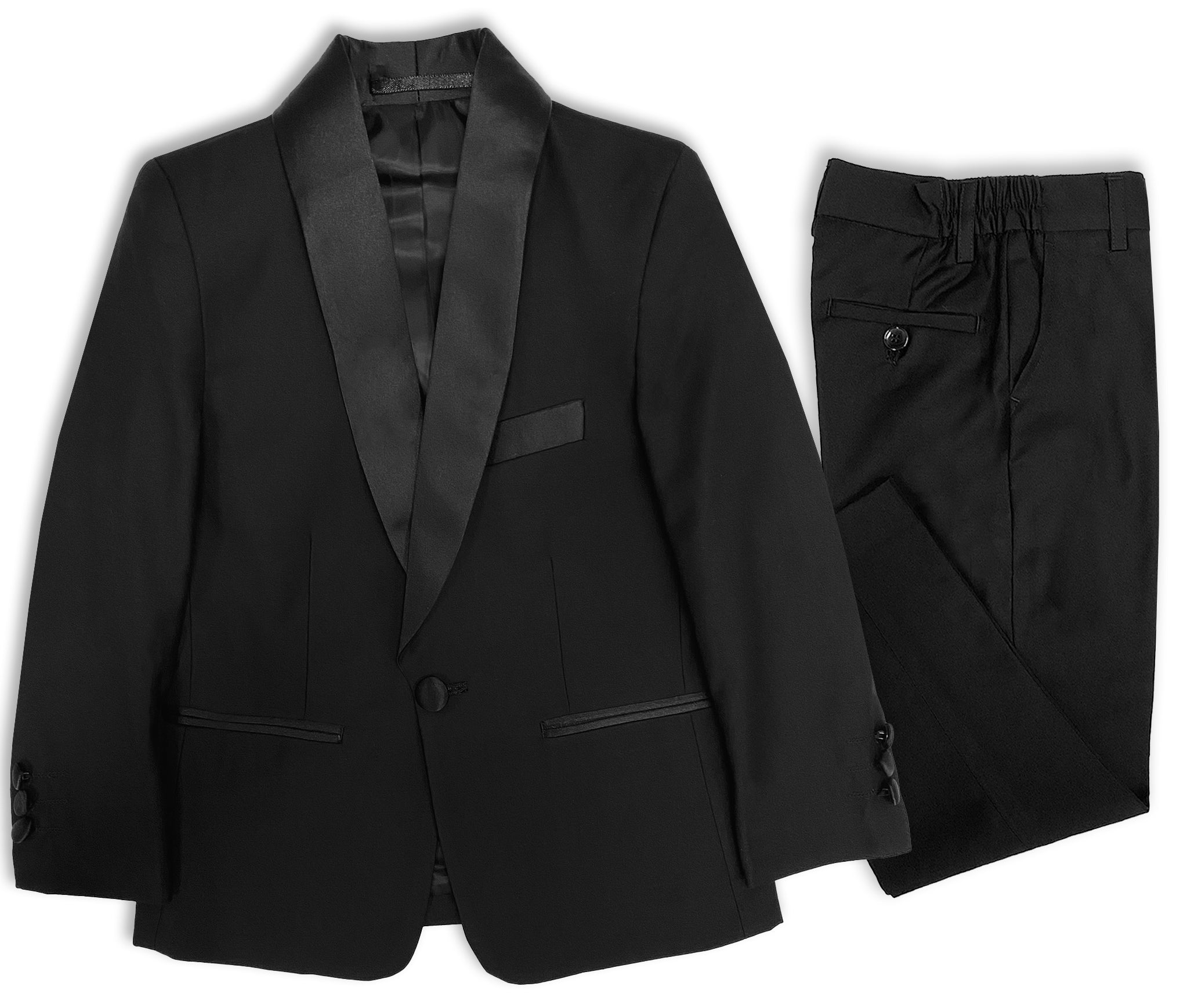 Snoopy Joe 5ZS Black Shawl Comfort Stretch Dinner Suit - Youthwear