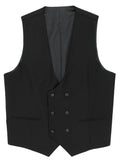 Wales Black Double Breasted Waistcoat